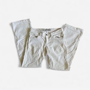 Guess White Corduroy Low-Rise Flare Jeans